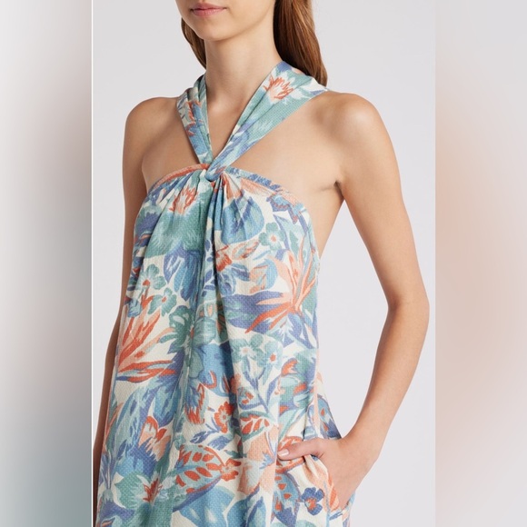 Faherty Bay Twist Seersucker Halter Dress - Picture 3 of 8